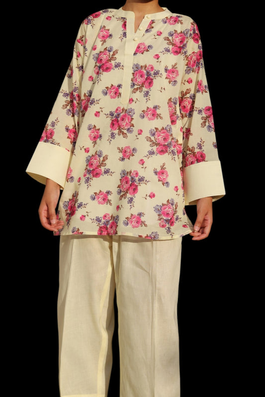 Floral lawn- 2 PC Stitched