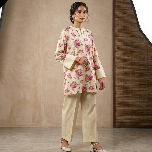 Floral lawn- 2 PC Stitched