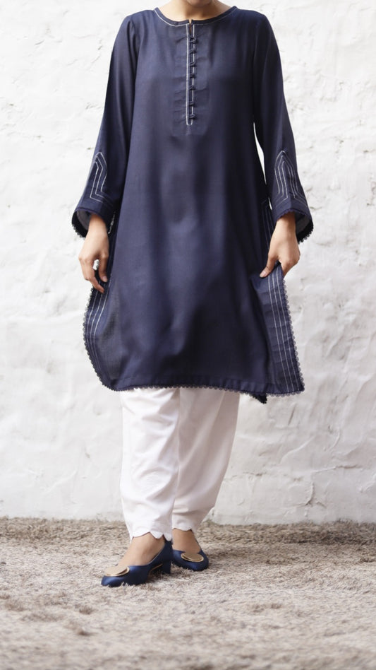 Navy Blue Kurta
